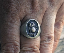 Carica l'immagine nel visualizzatore di Gallery, Anello gufo argento 925 versione media , silver sterling owl oxidized ring collection " Cheva "