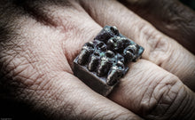 Carica l'immagine nel visualizzatore di Gallery, Anello piranha pesce argento 925 silver sterling piranha fish oxidized ring collection " Piranhas attack "