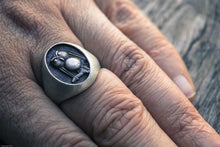 Carica l'immagine nel visualizzatore di Gallery, Anello gufo argento 925 versione media , silver sterling owl oxidized ring collection " Cheva "