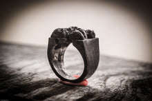 Carica l'immagine nel visualizzatore di Gallery, Anello piranha pesce argento 925 silver sterling piranha fish oxidized ring collection " Piranhas attack "