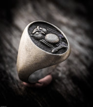 Carica l'immagine nel visualizzatore di Gallery, Anello gufo argento 925 versione media , silver sterling owl oxidized ring collection " Cheva "