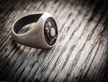 Carica l'immagine nel visualizzatore di Gallery, Anello gufo argento 925 versione media , silver sterling owl oxidized ring collection " Cheva "