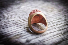 Carica l'immagine nel visualizzatore di Gallery, Anello cervello in ottone ossidato brass brain and oxidized ring collection "empaty"