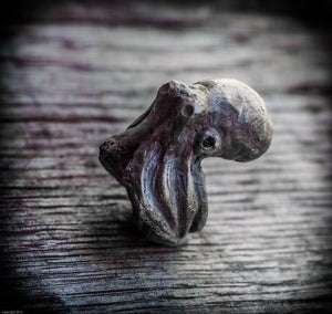 Anello polpo gigante argento 925 silver sterling octopus fish skull oxidized ring chevalier collection " Kraken "