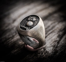 Carica l&#39;immagine nel visualizzatore di Gallery, Anello gufo argento 925 versione media , silver sterling owl oxidized ring collection &quot; Cheva &quot;
