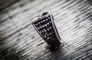 Anello teschio ossario in argento 925 teschi silver skulls sterling and oxidized ring collection " Memento mori "