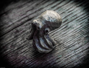 Anello polpo gigante argento 925 silver sterling octopus fish skull oxidized ring chevalier collection " Kraken "