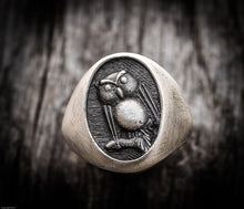 Carica l&#39;immagine nel visualizzatore di Gallery, Anello gufo argento 925 versione media , silver sterling owl oxidized ring collection &quot; Cheva &quot;
