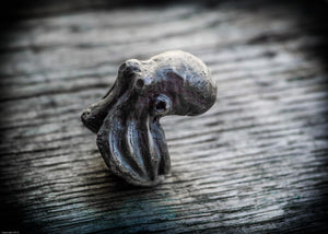 Anello polpo gigante argento 925 silver sterling octopus fish skull oxidized ring chevalier collection " Kraken "