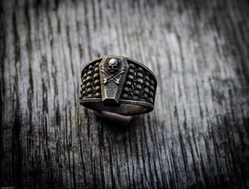 Anello teschio ossario in argento 925 teschi silver skulls sterling and oxidized ring collection 